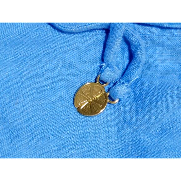 Lilly Pulitzer Linen Baybreeze Pull On Shorts Elastic Waist Blue Womens Size M - Picture 4 of 8